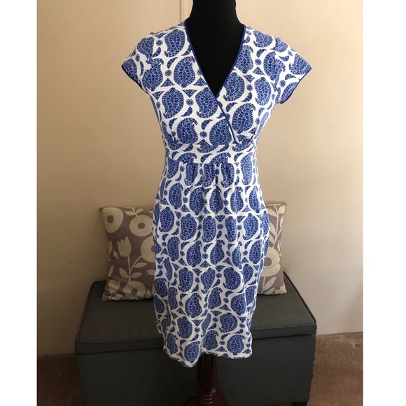 boden blue and white dress